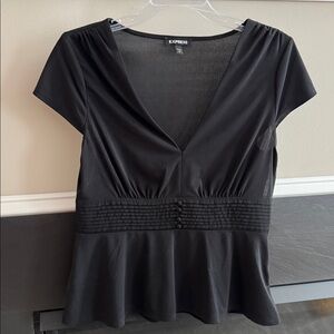 Express Elegant Black Peplum Blouse